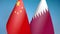 China and Qatar two flags