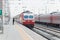 China Railways SS7E electric locomotive in Wuwei Railway Station, Gansu, China. SS7E used on the China Railway network.