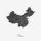 China region map: grey outline on white.