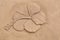 China rose or Hibiscus flower, art on sand