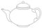 China round teapot, graphic monochrome contour