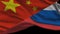 China And Russia Waving Flags In Alpha Channel