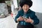 China\'s ethnic minorities, the Yi old lady