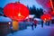 China s snow town and lanterns