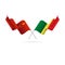 China and Senegal flags. Vector illustration.