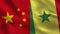 China and Senegal - Two Half Flags Together