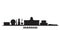 China, Shanghai city skyline isolated vector illustration. China, Shanghai travel black cityscape