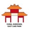 China, Shenzhen, East Lake Park travel landmark vector illustration