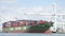China Shipping Lines Cargo Ship XIN MEI ZHOU loading at the Port