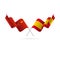 China and Spain flags. Vector illustration.