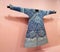 China Stately Demeanour Qing Emperors Qianlong Blue Dragon Robe Kesi Tapestry Lucky Bat Cloud Costume Pattern Palace Museum