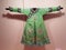 China Stately Demeanour Qing Jiaqing Emperor Green Silk Female Robe Costume Longevity Medallions Bats Lotus Palace Museum Wardrobe