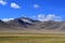 China, the structure of the Tibetan mountains on the way to lake Mershung in summer in sunny day