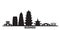 China, Suzhou city skyline isolated vector illustration. China, Suzhou travel black cityscape