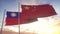 China and Taiwan flags background, diplomatic and economic relations