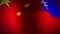 China and Taiwan flags showing government aggression and disagreement