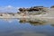 China, Tibet, hot radon springs on the Ganga Chu river