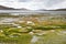 China, Tibet. lake Ngangla Ring Tso in summer in cloudy weather