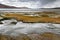 China, Tibet. lake Ngangla Ring Tso in summer in cloudy weather