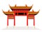 China town door and floor isolate on white background vector design