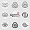 China traditional clouds icons pattern set