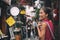 China travel Asian tourist chinese woman walking in shopping market street food alley of Tianzifang, French concession