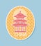 China Traveling Sticker with Sight Icon Vector