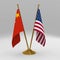 China and United States double friendship table flag set