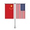China and USA flags hanging together.