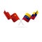 China and Venezuela flags. Vector illustration.