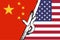 China versus usa national flags  illustration