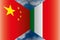 China VS Italy flags, vector illustration