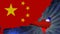 China vs versus Taiwan. World political cold war concept. China opens hostilities with Taiwan.