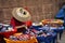 China woman selling souvenirs on market in Fenghuang