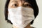 China woman wear medical mask protection from flu virus