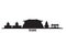 China, Xian city skyline isolated vector illustration. China, Xian travel black cityscape