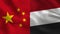 China and Yemen - Two Half Flags Together