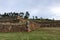 Chinchero inca ruins in Chinchero archeological park at sunset, Peru