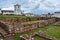 Chinchero Incas ruins along with colonial church, Peru