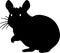 chinchilla Black Silhouette Generative Ai