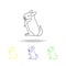 chinchilla, rodent multicolored outline icons. Element of rodents illustration. Signs and symbols outline icon for websites, web d