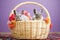 chinchillas side by side in a lined basket