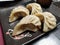 Chinense dumplings or Jiaozi at asian restaurant