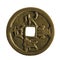 Chinese ancient coin with clipping path