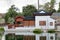 Chinese arbour gazebo and in the park