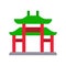 Chinese architectural arch vector, Chinese lunar new year flat style icon