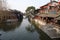 The Chinese architecture and buildings lining the water canals, Xitang town, China