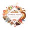 Chinese asian food ethnic menu banner vector illustration. Asian dinner dish plate. China cooking market or food