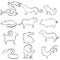 Chinese Astrology Animal Line Drawings