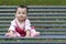 Chinese baby on the bench